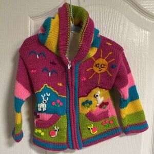 PERUVIAN WOOL SWEATER KID FUSHIA
